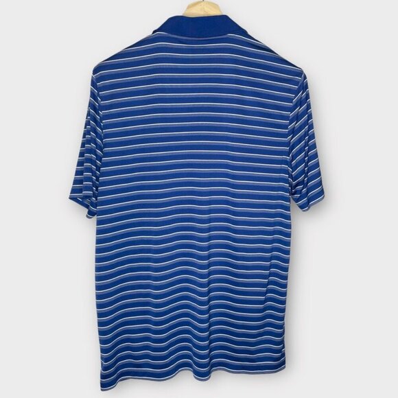 croft & barrow cool and dry blue striped short sleeve polo size M - Picture 2 of 3